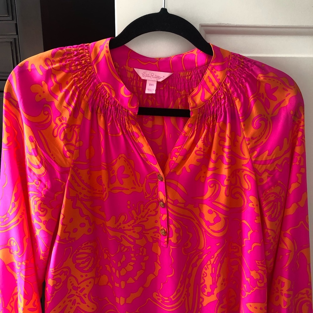 Lilly Pulitzer Elsa silk top xxs